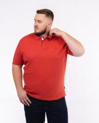 Polo piqué grande taille rouge terracotta