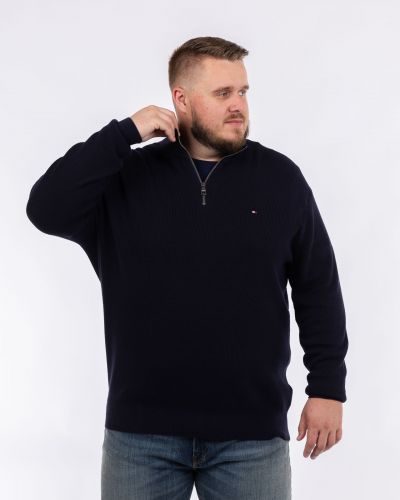 Pull zippé grande taille bleu marine