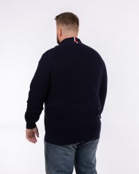 Pull zippé grande taille bleu marine