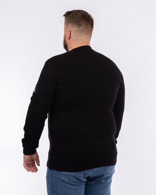 T-shirt manches longues nid d'abeille grande taille noir