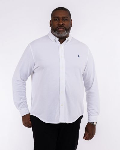 Chemise grande taille en maille blanc