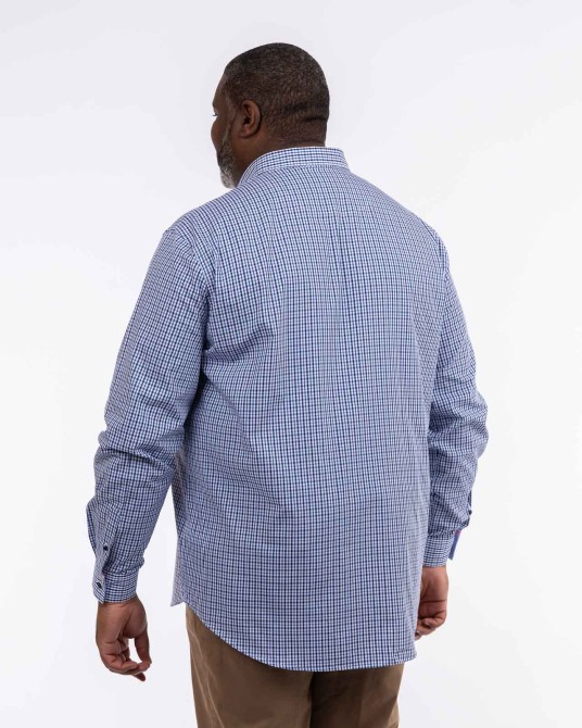 Chemise petits carreaux grande taille bleu