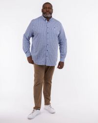 Chemise petits carreaux grande taille bleu