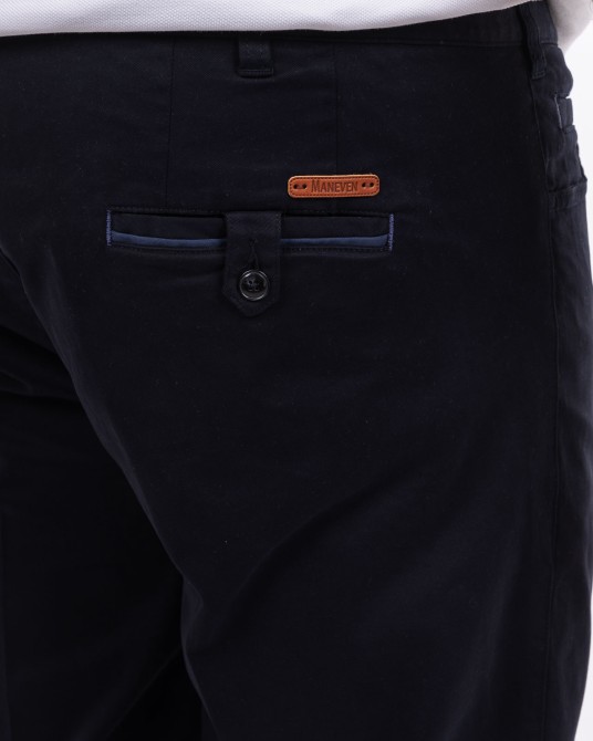 Pantalon chino twill grande taille bleu marine