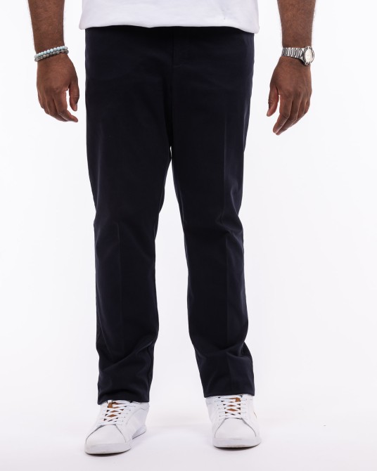 Pantalon chino twill grande taille bleu marine