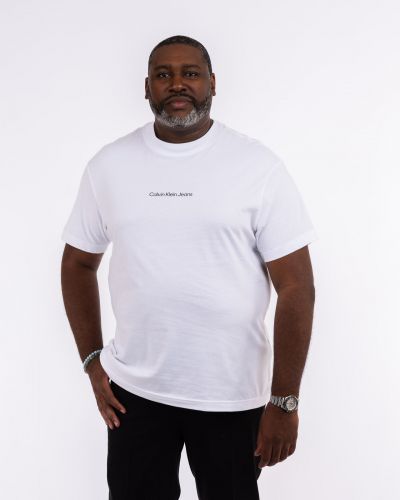 T-shirt carré dans le dos grande taille blanc