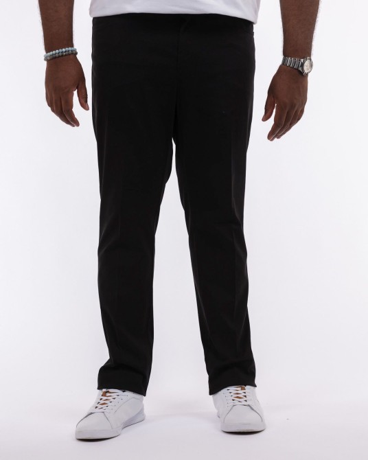 Pantalon chino twill grande taille noir