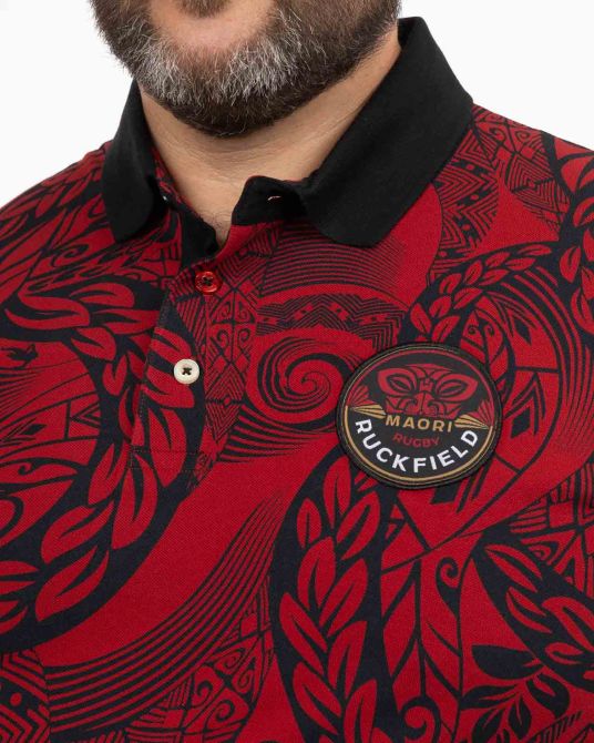 Polo piqué grande taille maori rouge