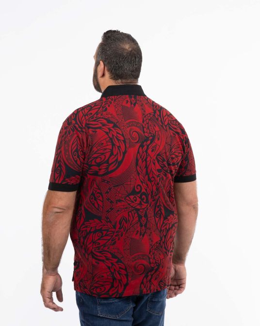 Polo piqué grande taille maori rouge