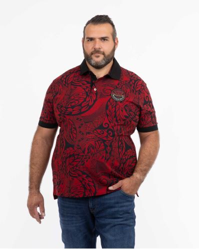 Polo piqué grande taille maori rouge