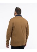 Polo jersey manches longues grande taille camel