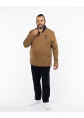 Polo jersey manches longues grande taille camel