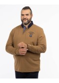 Polo jersey manches longues grande taille camel