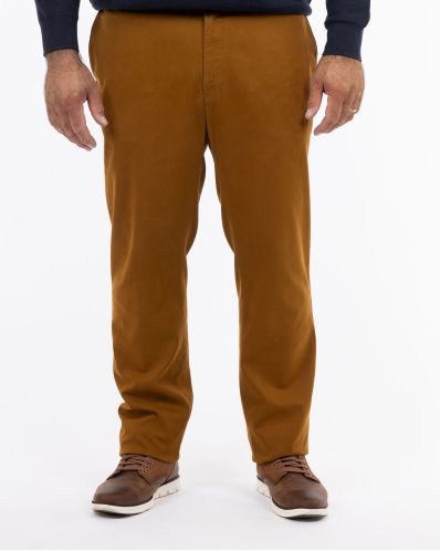 Pantalon chino structuré grande taille marron