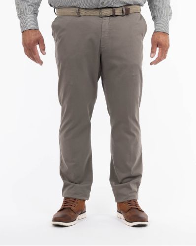 Pantalon chino twill grande taille avec ceinture beige