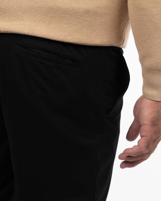 Pantalon à taille élastique grande taille noir