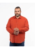 Chemise en velours grande taille orange