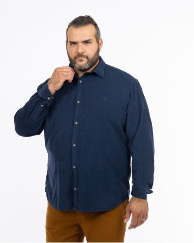 Chemise en velours grande taille bleu marine