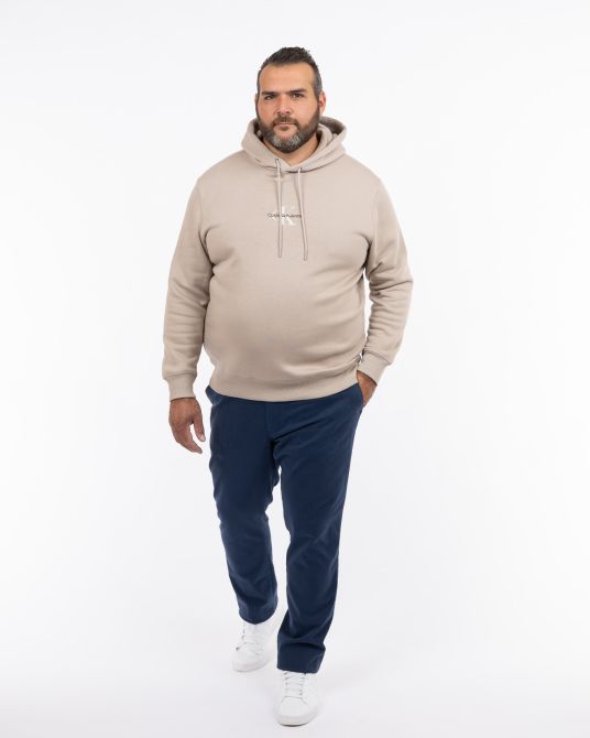 Sweat à capuche grande taille beige