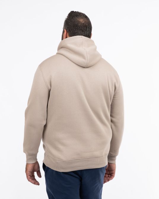 Sweat à capuche grande taille beige