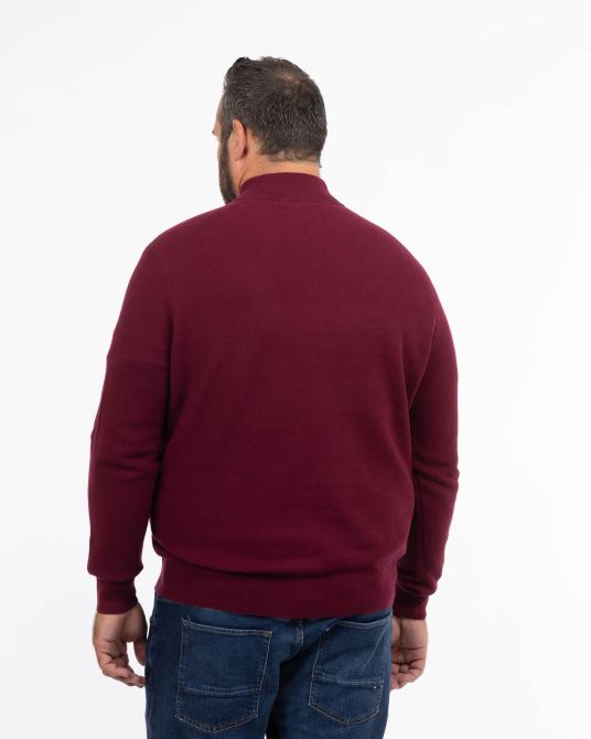 Pull armuré grande taille bordeaux