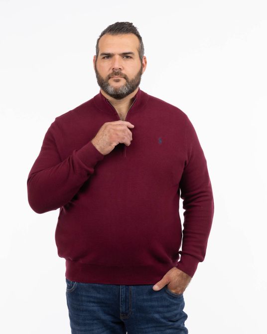 Pull armure grande taille bordeaux Size factory