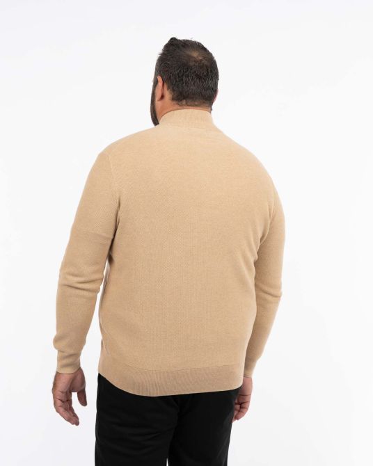 Pull armuré grande taille beige