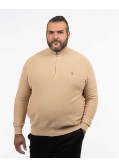 Pull armuré grande taille beige