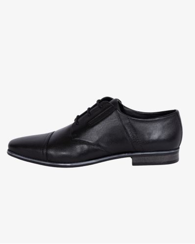 Chaussures bout droit grande taille spéciales pieds larges noir