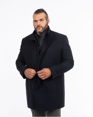 Manteau armuré grande taille bleu marine