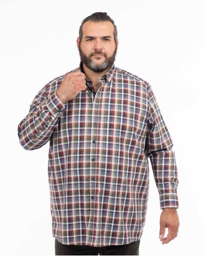 Chemise à carreaux grande taille bordeaux