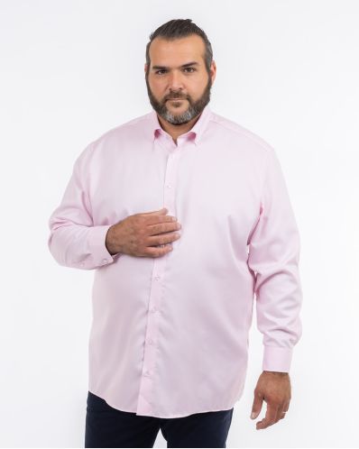 Chemise piqué grande taille non iron rose