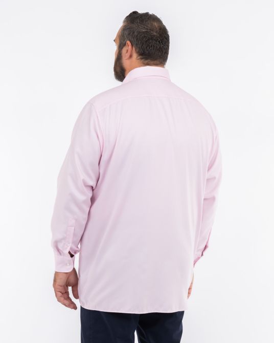 Chemise piqué grande taille non iron rose