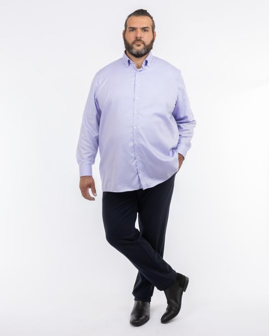 Chemise piqué grande taille non iron violet