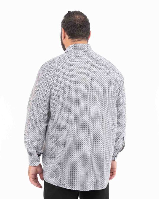 Chemise géométrique grande taille non iron gris