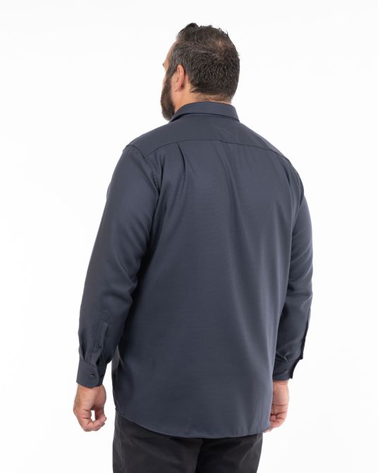 Chemise dobby grande taille non iron bleu marine