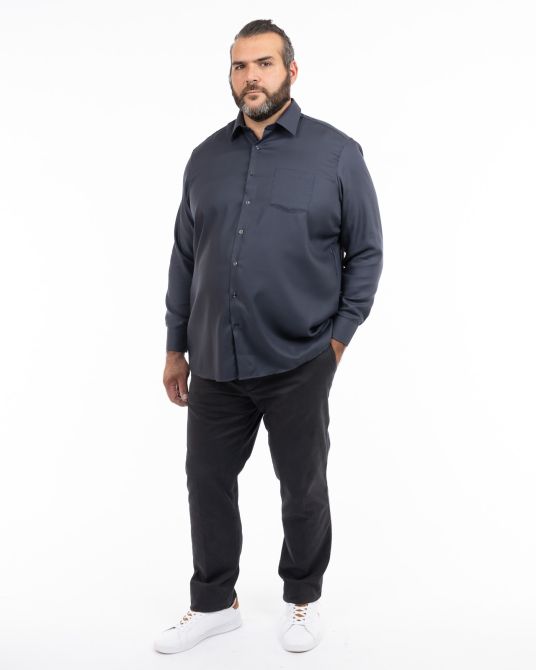 Chemise dobby grande taille non iron bleu marine