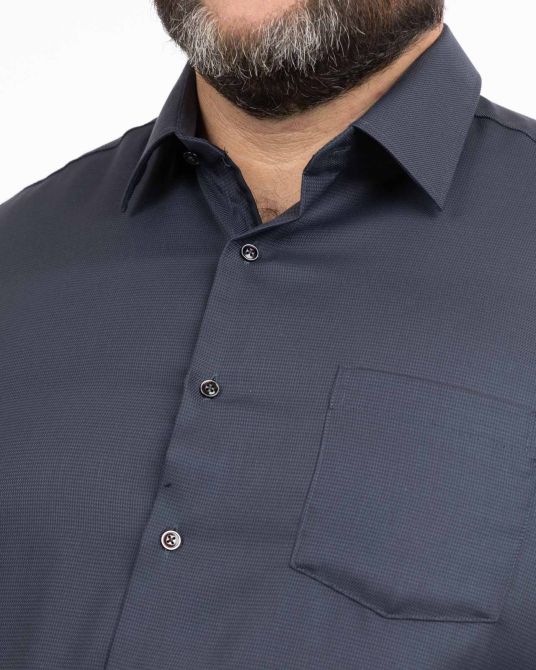 Chemise dobby pour homme grand non iron bleu marine