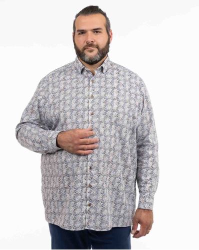 Chemise fantaisie facile à repasser grande taille camel