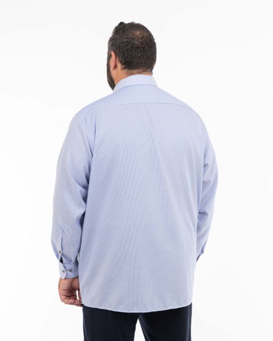 Chemise dobby grande taille non iron bleu