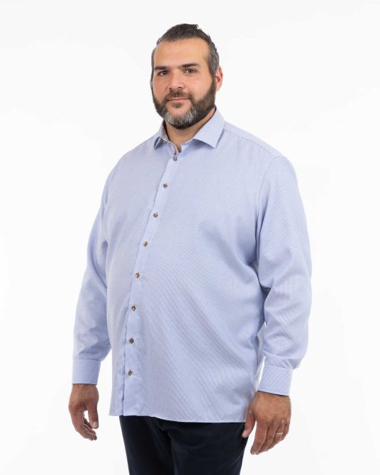 Chemise dobby grande taille non iron bleu