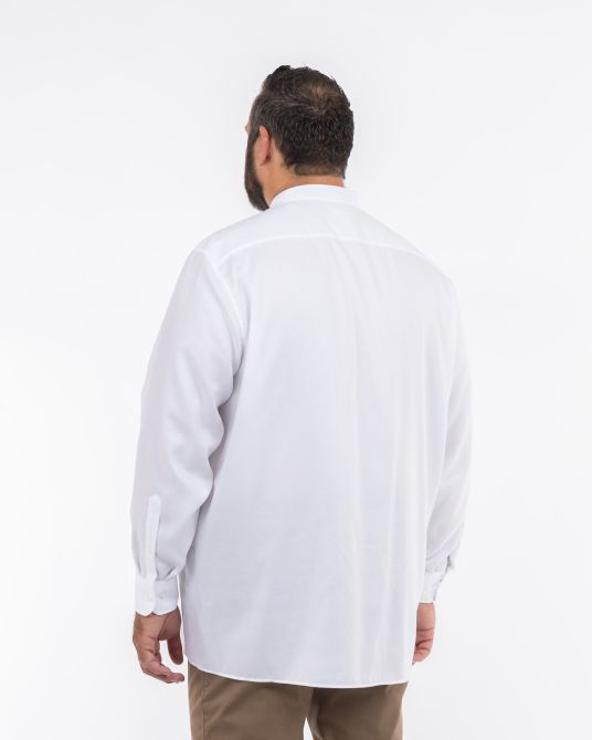 Chemise piqué grande taille non iron blanc