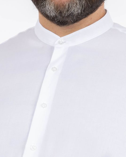 Chemise piqué grande taille non iron blanc