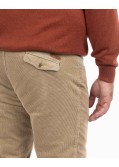 Pantalon chino grande taille en velours beige