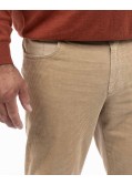 Pantalon chino grande taille en velours beige