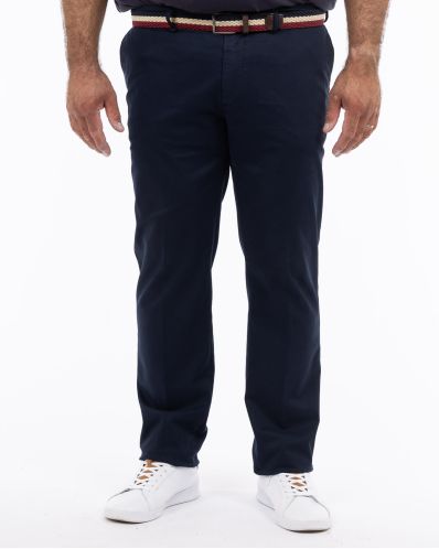 Pantalon chino grande taille avec ceinture bleu marine