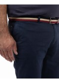 Pantalon chino grande taille avec ceinture bleu marine