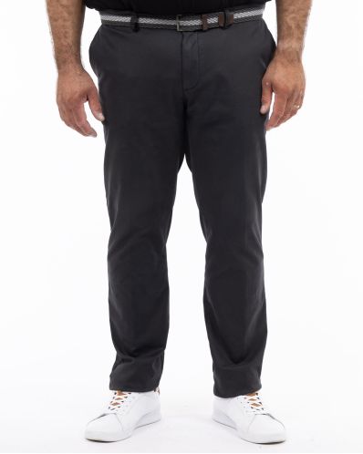 Pantalon chino grande taille avec ceinture anthracite