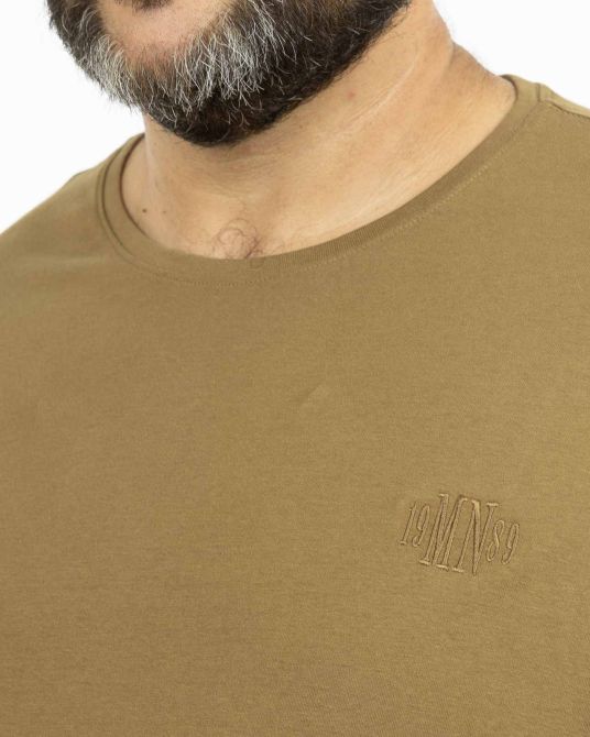 T-shirt uni grande taille camel