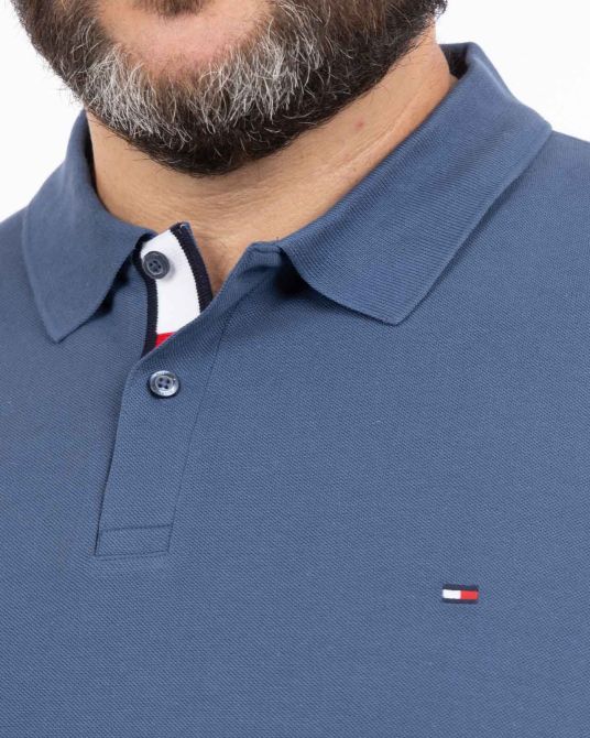 Polo piqué grande taille bleu